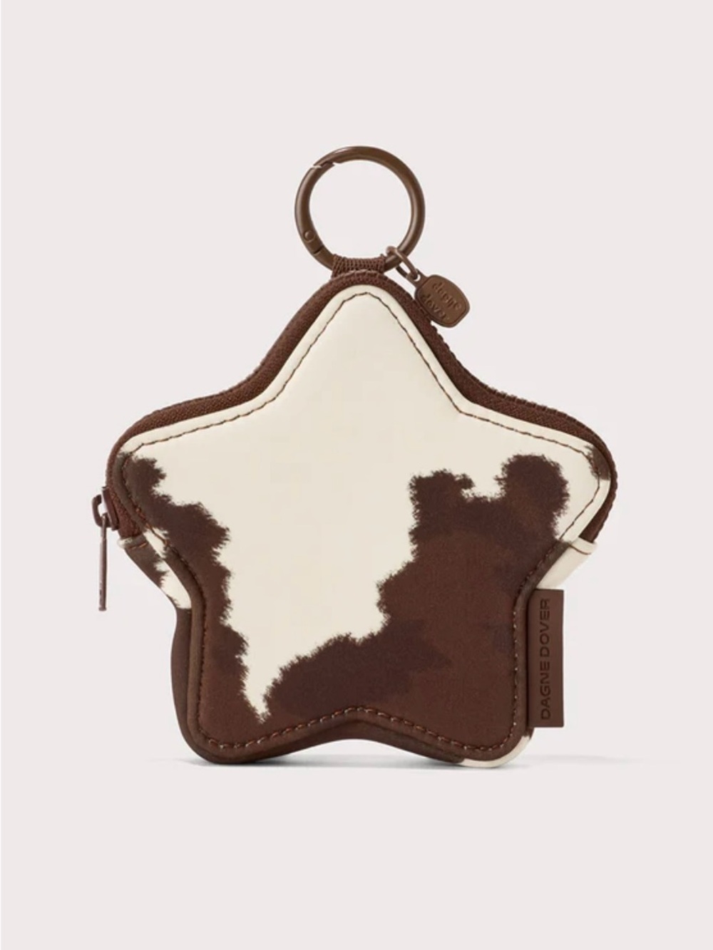 Dagne Dover Star Keychain in Cow Print